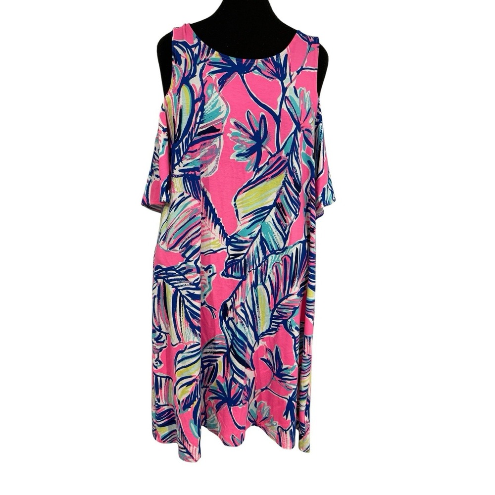 Lilly Pulitzer Somerset Cold Shoulder Swing Dress Women's Size Small Floral ECU